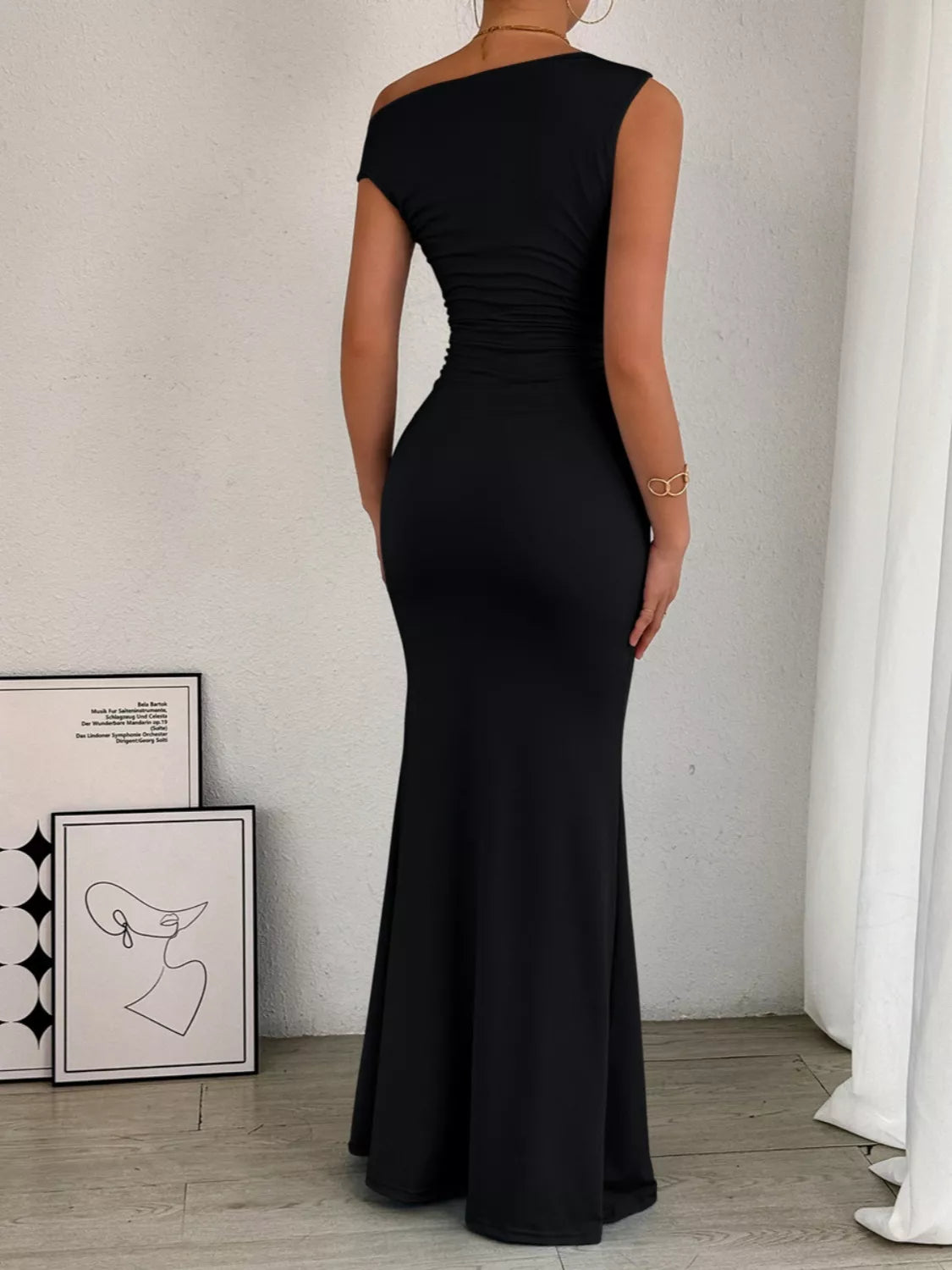 Bodycon maxi dress back view