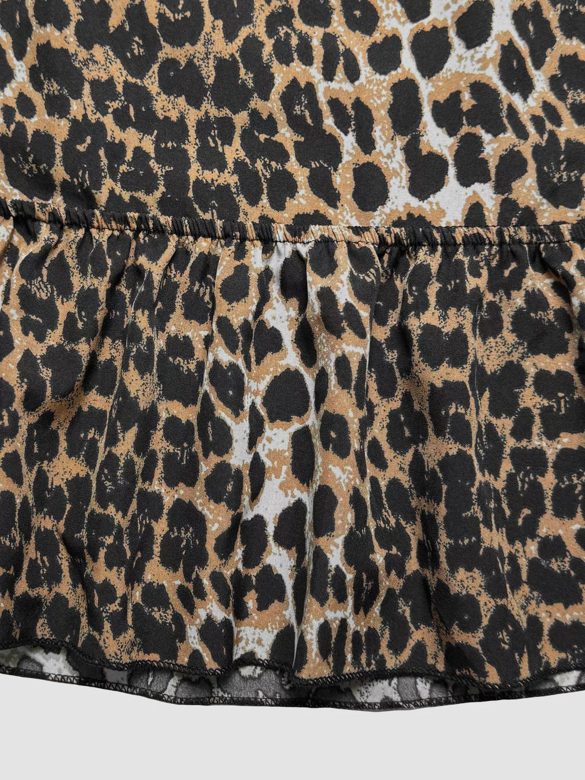 Leopard print cami with back tie, full length