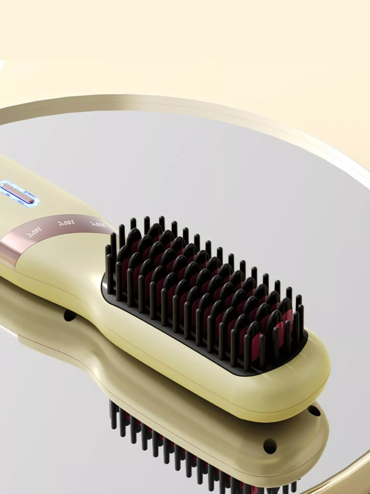 Straightening comb heated teeth detail