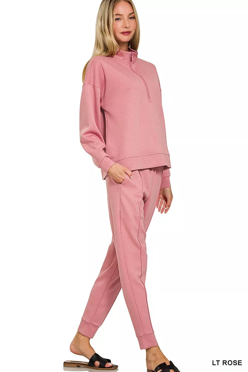 Womens coordinated scuba two piece jogger set