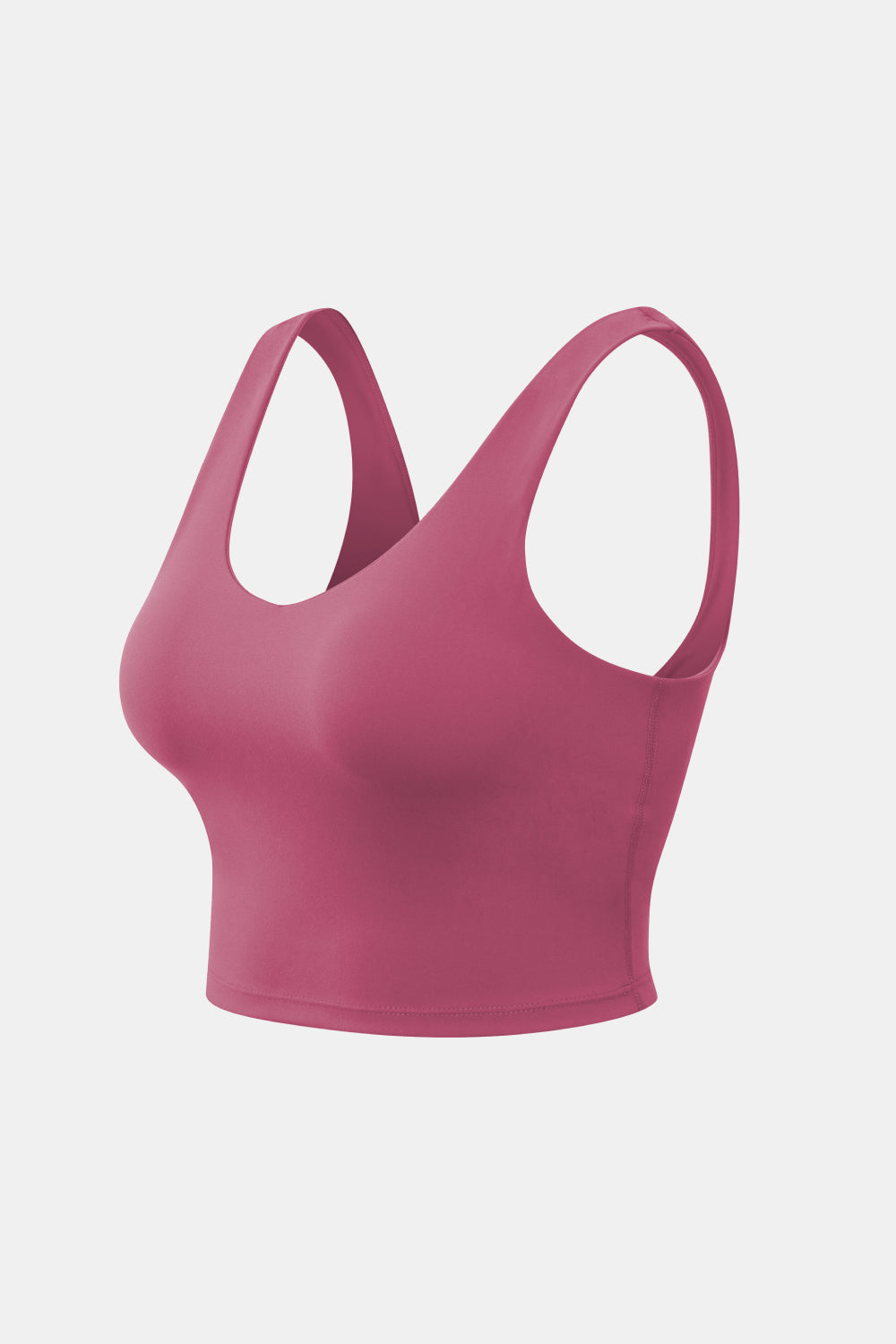 cropped scoop neck active tank back view