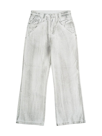 Men's Full Size Relaxed Fit Washed Wide Leg Jeans Plus Size - Fashorio