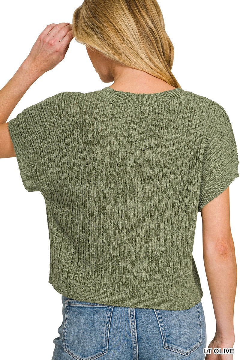 Cropped sweater vest side view
