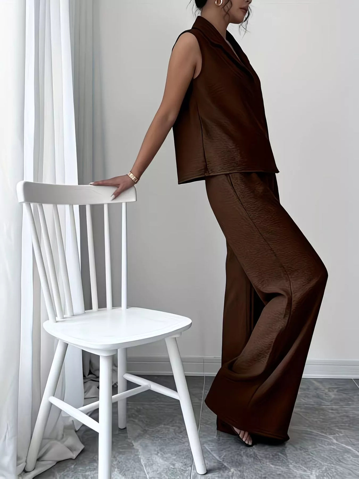 Wide leg pants from the coordinated set