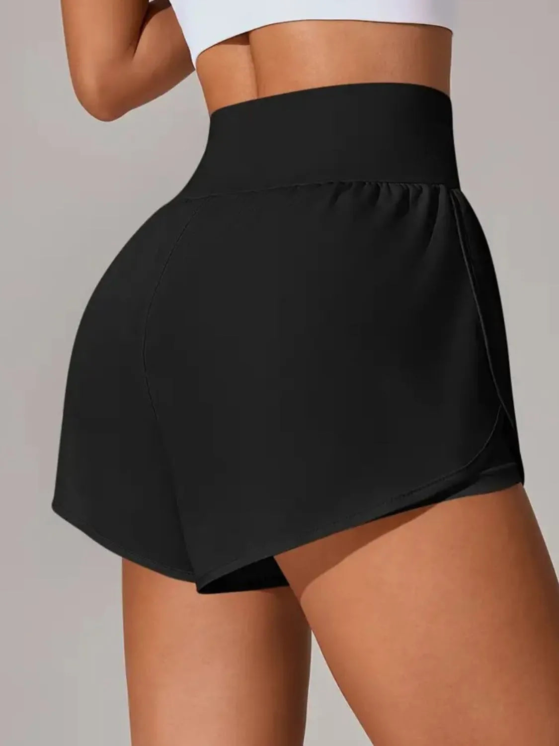 Pocketed High Waist Active Shorts - Fashorio