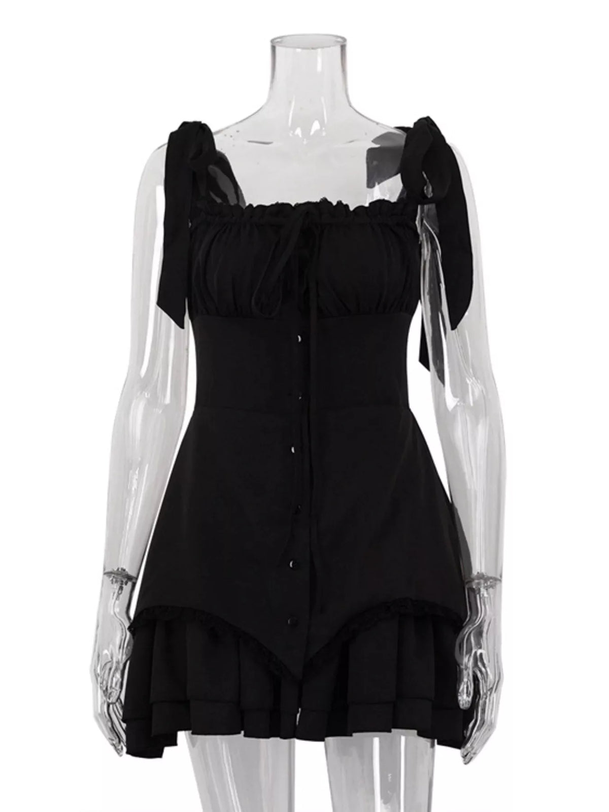 Side view of the mini dress in an alternate colour