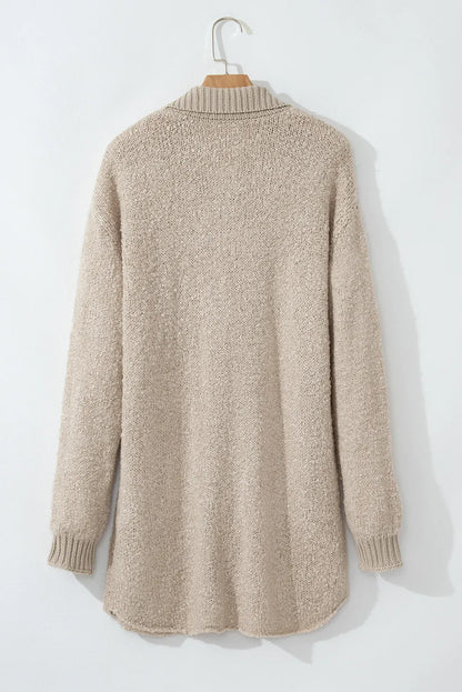 Pocketed Button Up Long Sleeve Cardigan - Fashorio