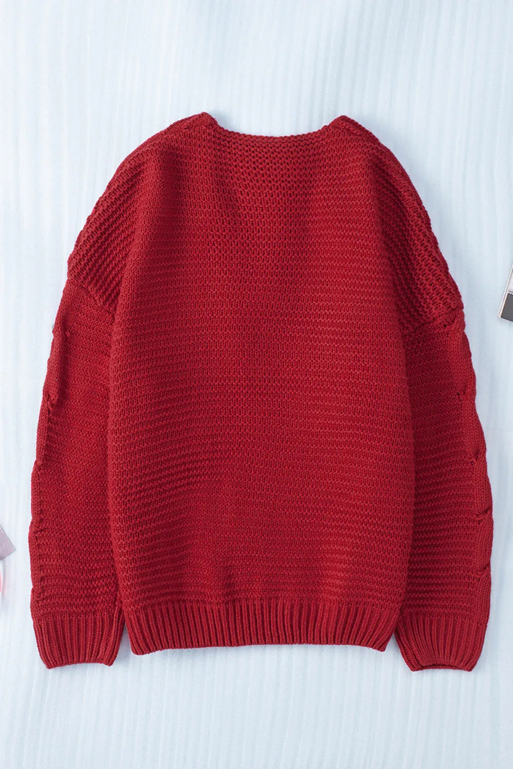 Cable-Knit Open Front Cardigan - Fashorio