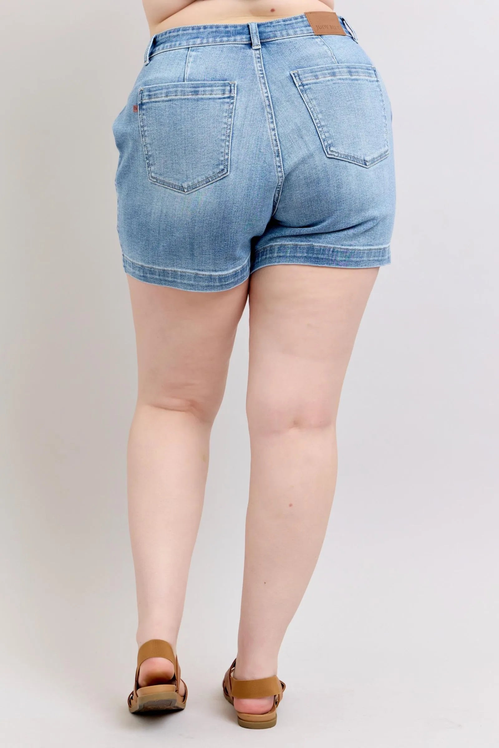 Judy Blue Plus Size High Rise Denim Shorts - Fashorio
