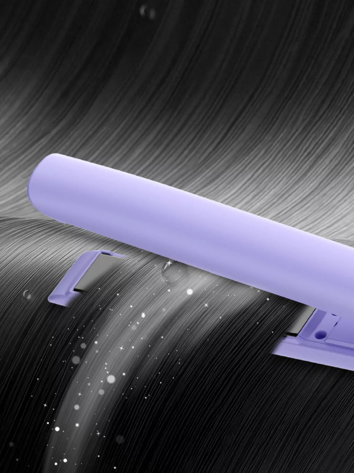 Hair straightener shown in black finish