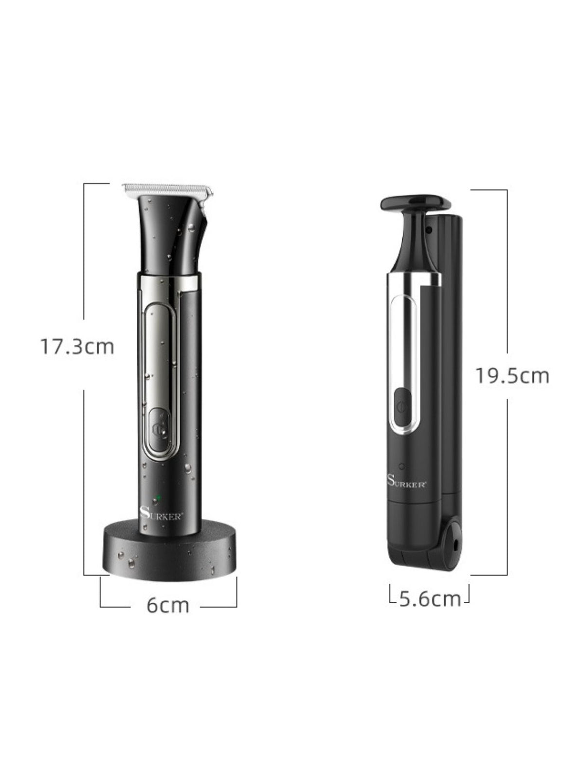 Black epilator standing upright