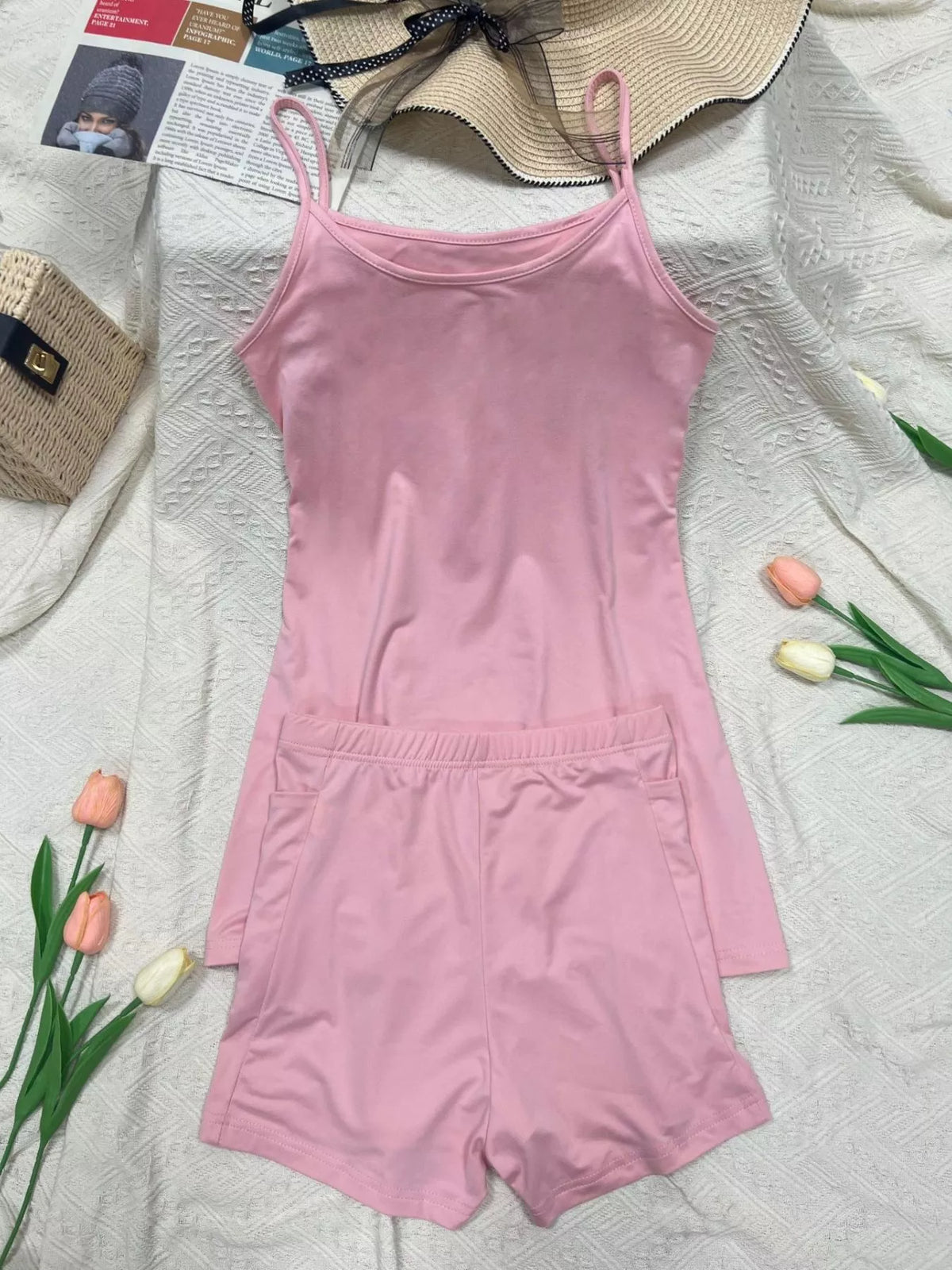 Cami and shorts set alternate angle