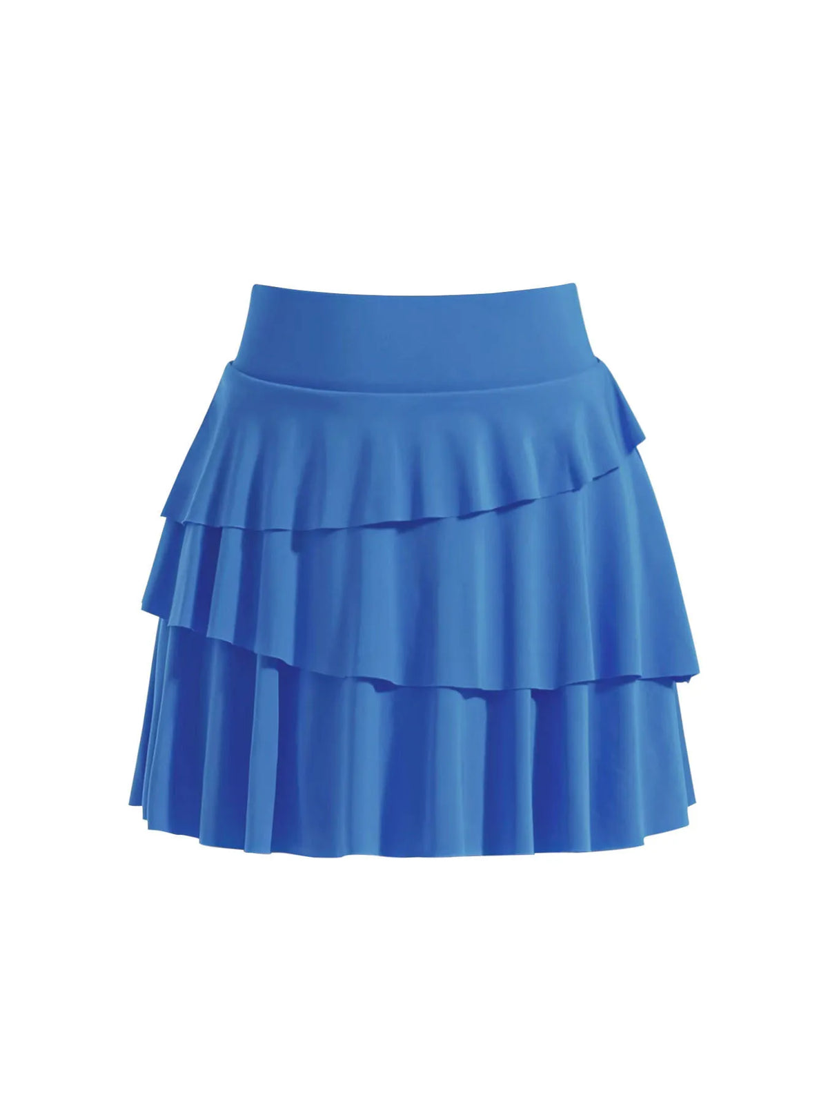 Tiered ruffle active skort styled view