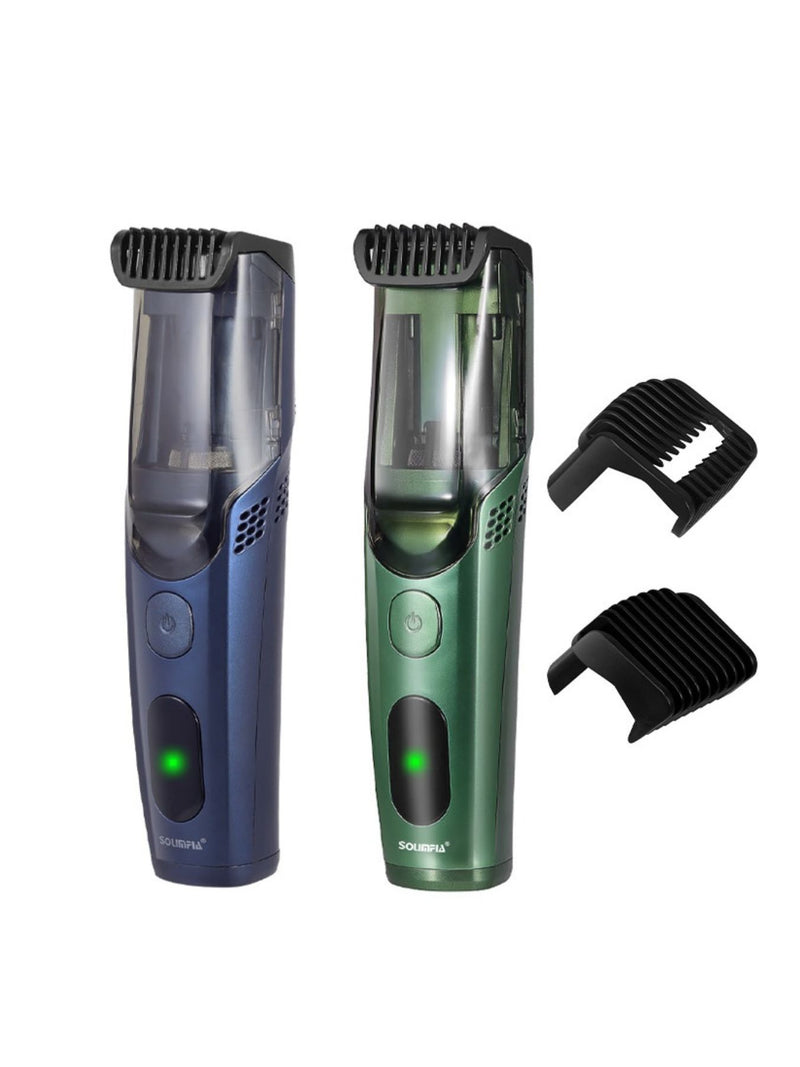 Portable cordless hair clipper set in dark blue