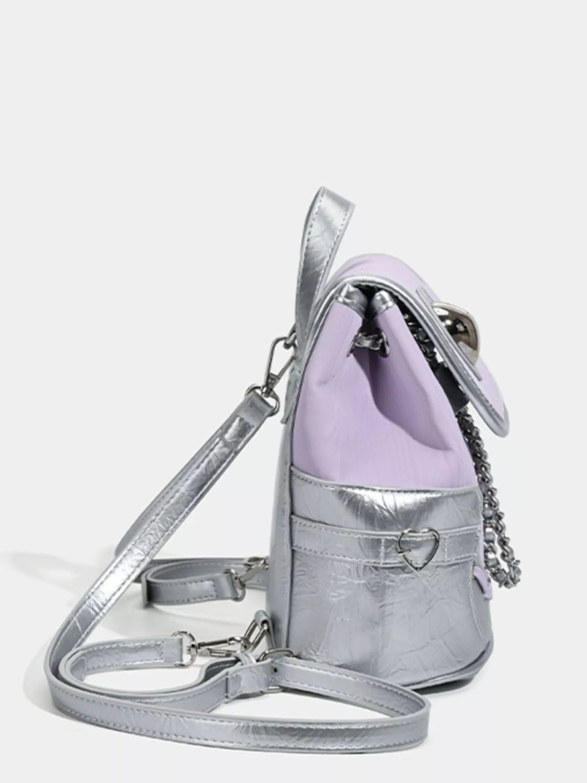 Heart flap mini backpack worn on the back