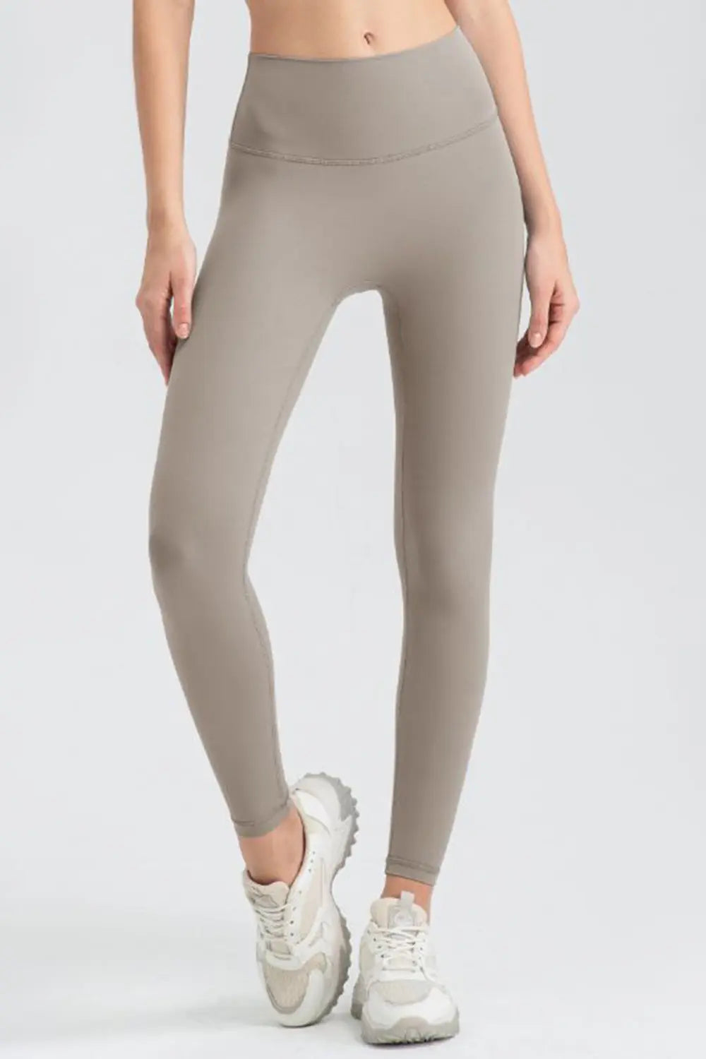 wide waistband sport leggings sleeve detail