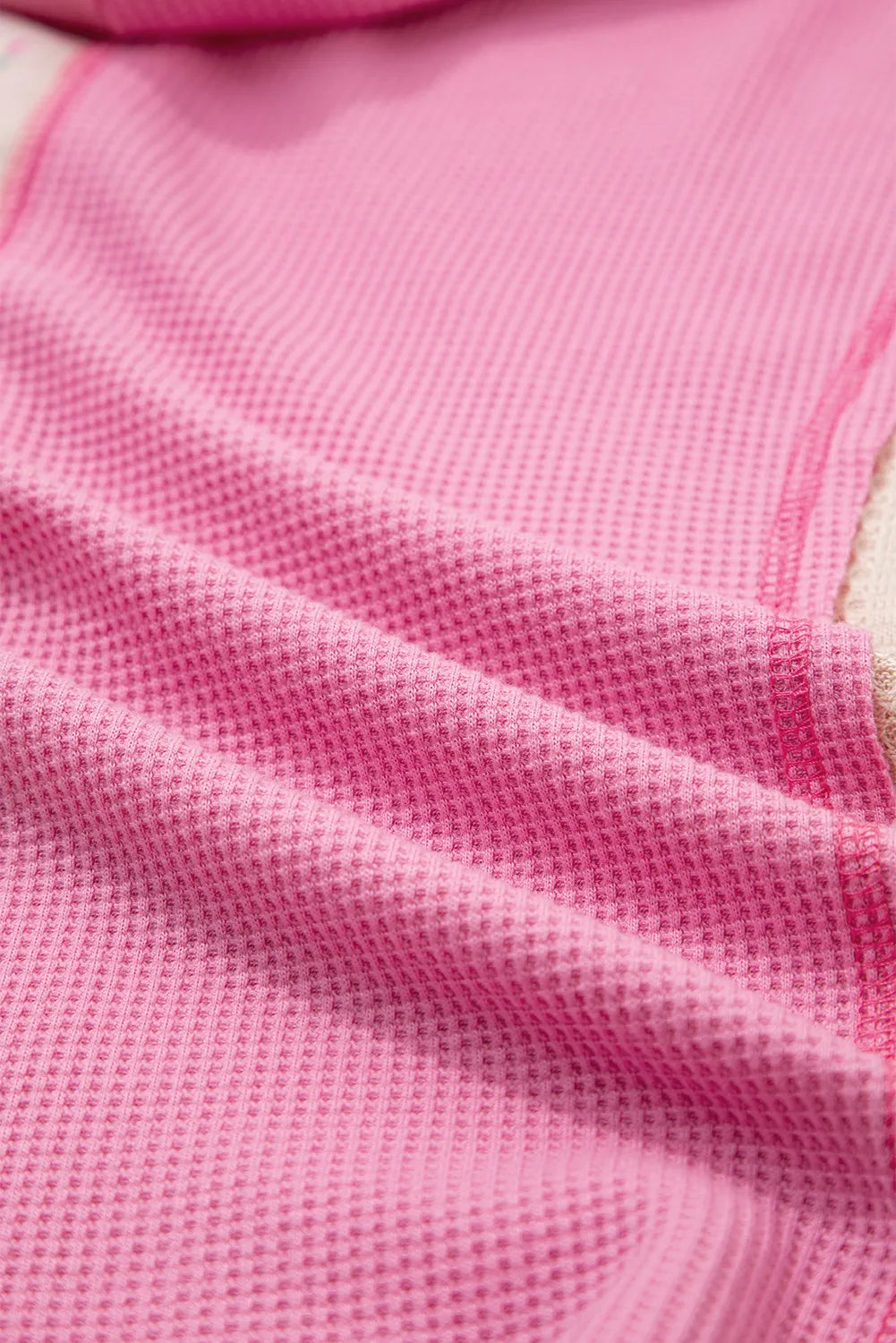 Color Block Button Detail Hoodie - Fashorio