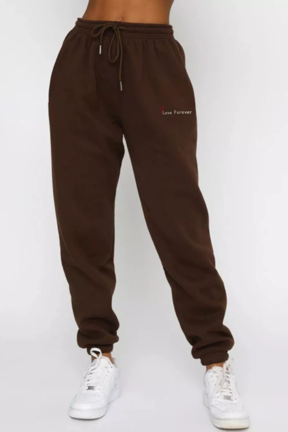 Round neck sweatshirt and joggers two piece set side detail