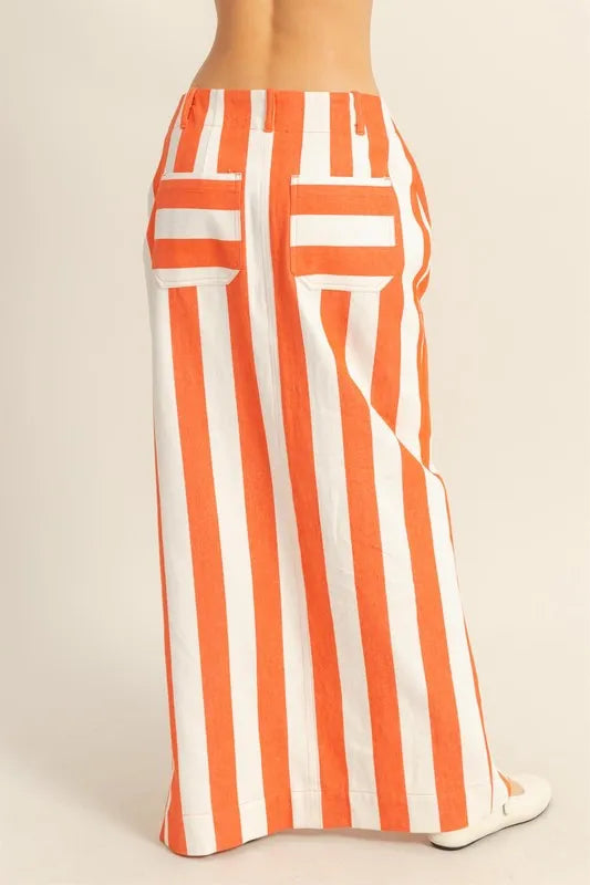 HYFVE Striped Pocket Detail Maxi Skirt - Fashorio