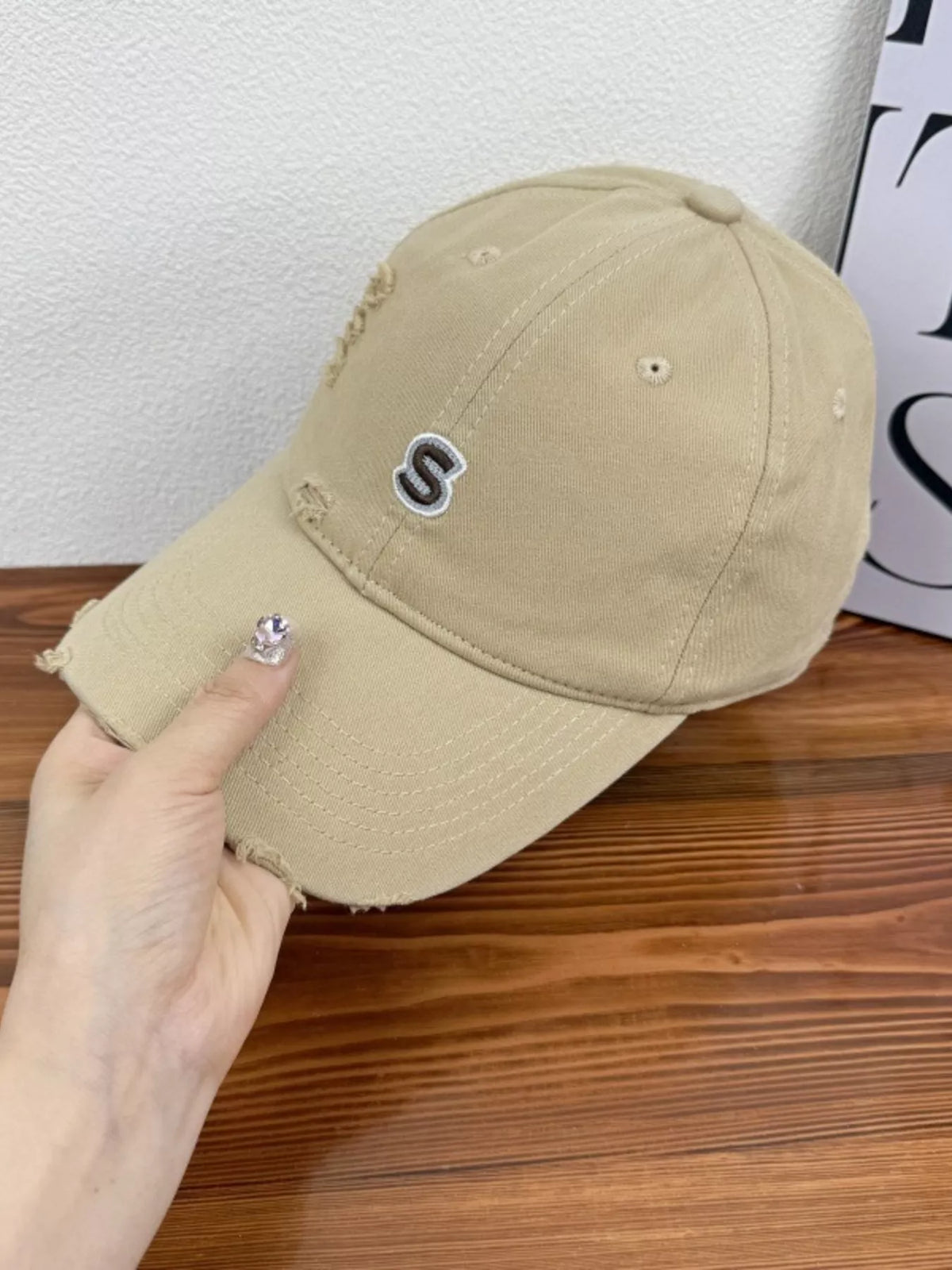 Alternate colorway of the distressed baseball cap