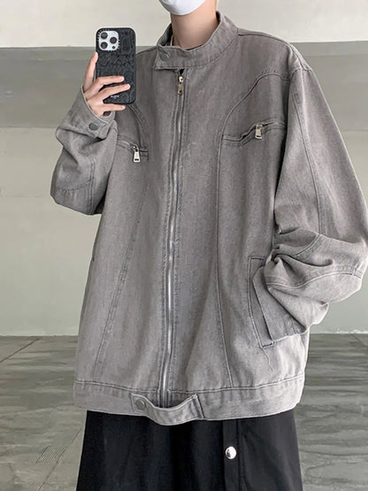 Men's Plus Size Zip Up Oversized Denim Jacket - Fashorio