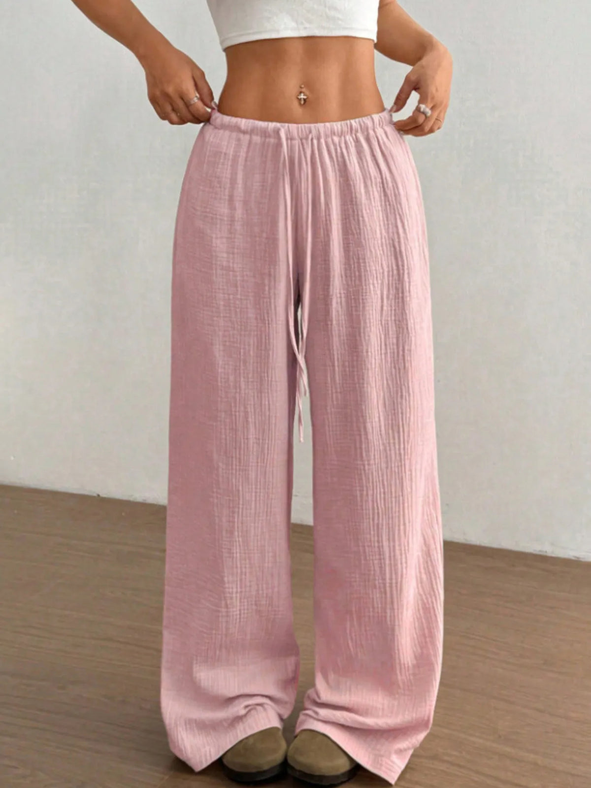 Wide Leg Casual Pants with Stretch, view 10