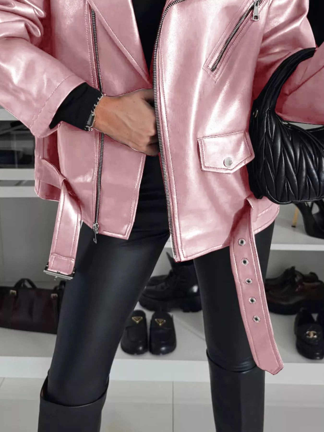 Full Size Zip Up Long Sleeve Jacket Plus Size - Fashorio