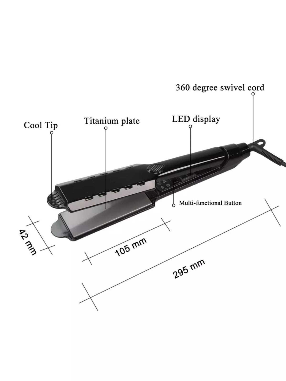 Hair straightener full length view