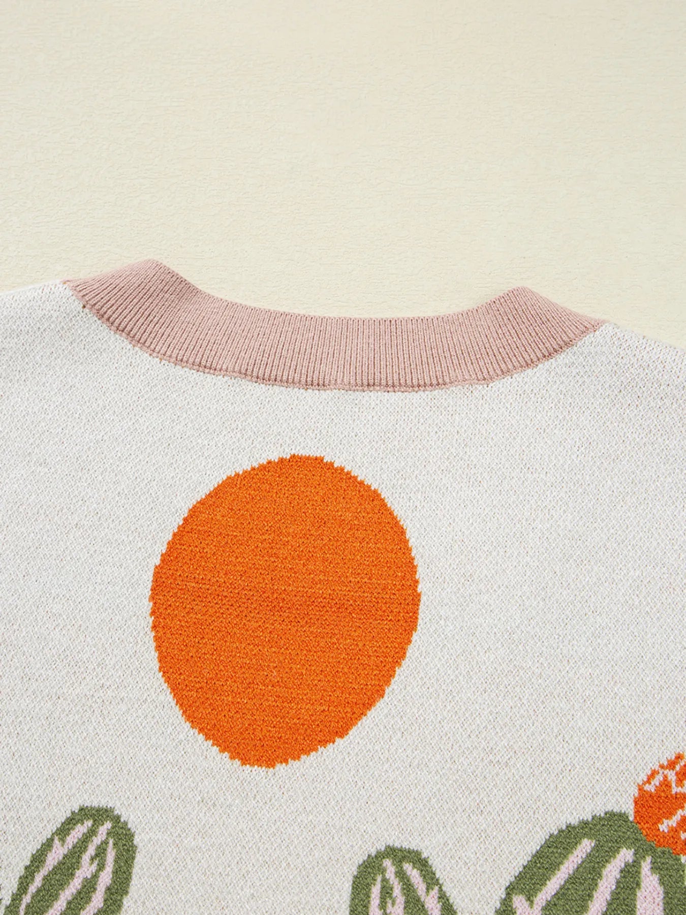 Desert Cactus Buttoned Front Sweater Cardigan - Fashorio