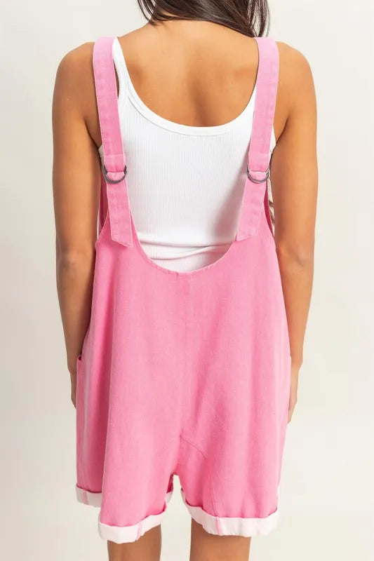 V Neck Pocket Detail Romper styled look