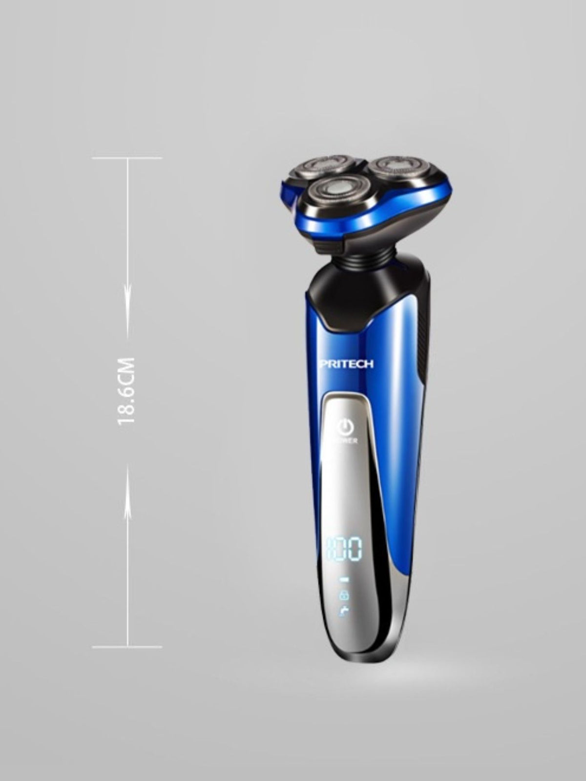 Electric shaver held in hand