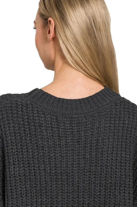 Zenana Short Sleeve Round Neck Sweater - Fashorio