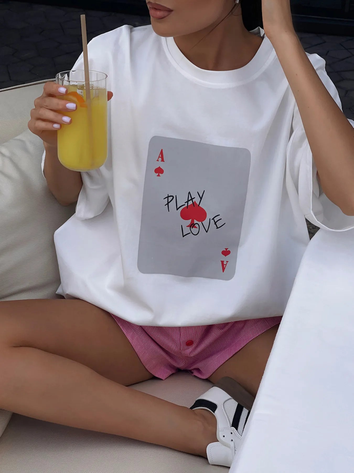 Graphic Round Neck Half Sleeve T-Shirt White - Fashorio