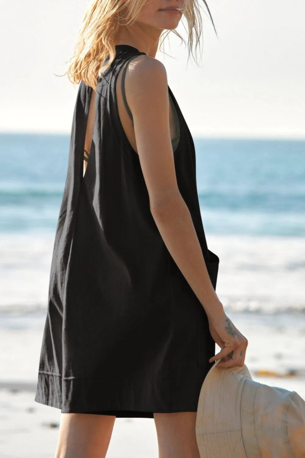 Sleeveless romper full outfit view