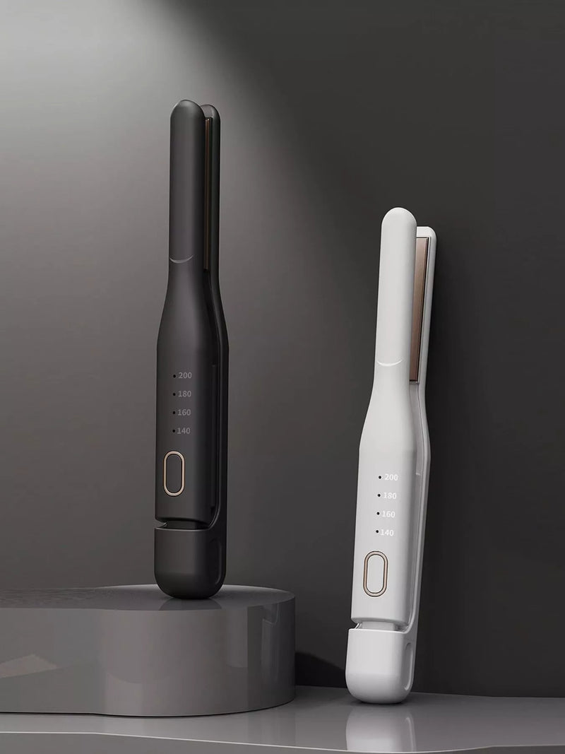 Temperature control hair straightener in black