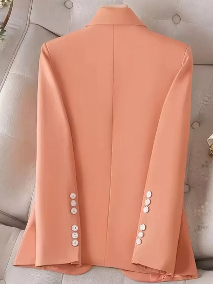 Single-Button Long Sleeve Blazer - Fashorio