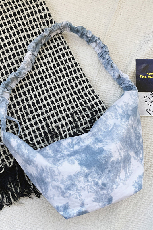 Tie-Dye Canvas Sling Bag Light Blue One Size - Fashorio