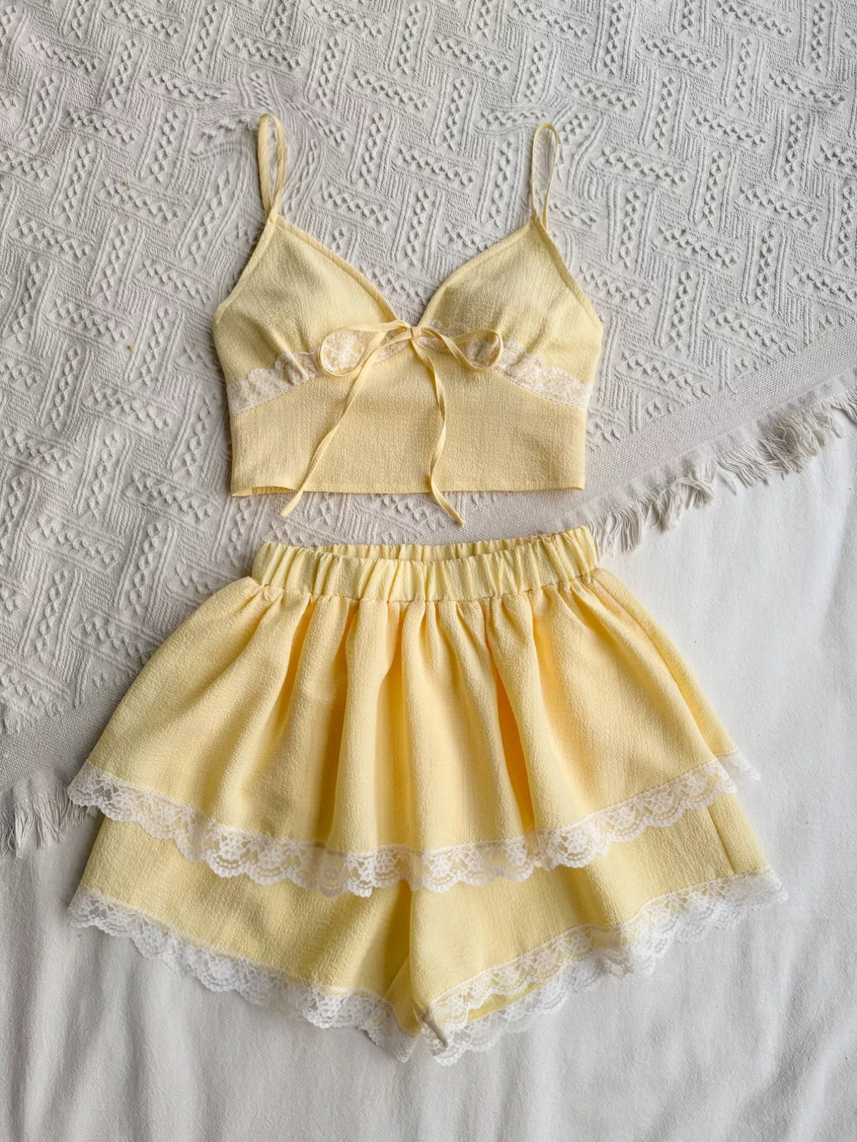 Pastel yellow skirt back view