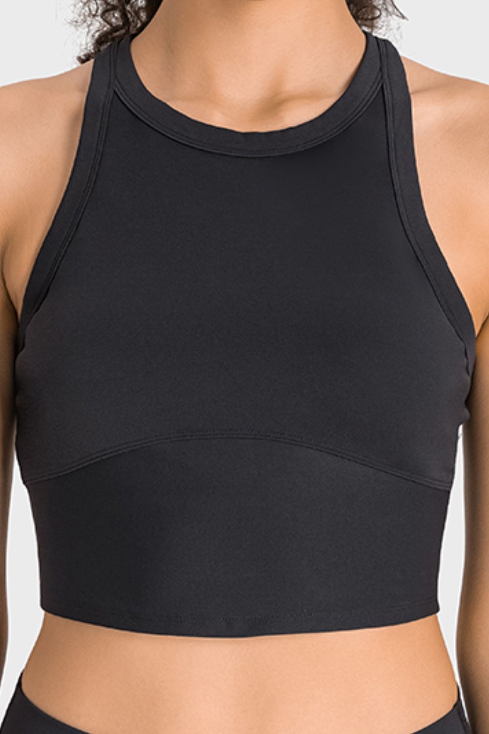 Millennia Racerback Cropped Sports Tank Black - Fashorio