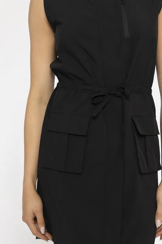 Versatile Drawstring Waist Tank Dress styled look