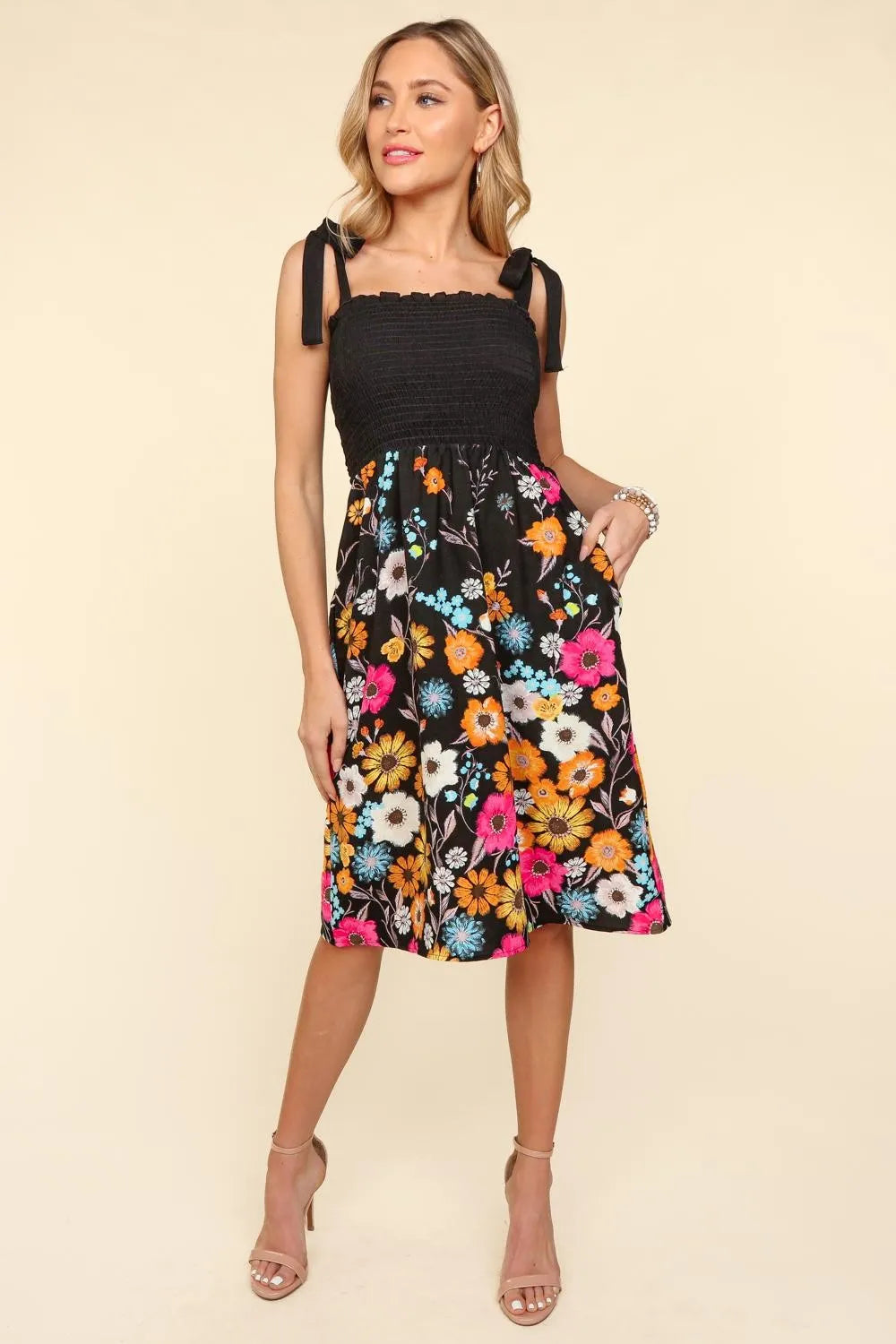 Smocked Cami Floral Dress detail