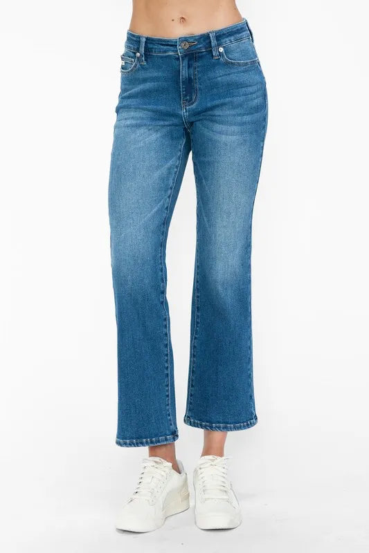 bytos Full Size Cat's Whiskers Mid Rise Ankle Jeans - Fashorio