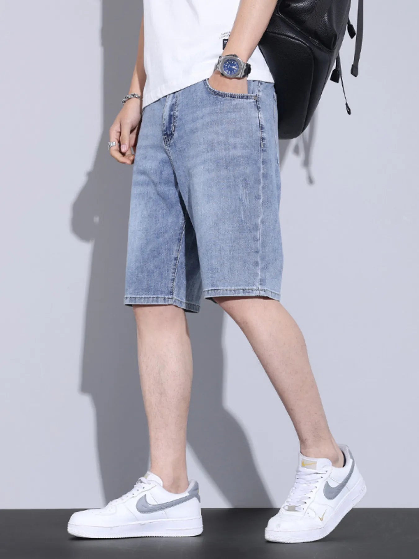 Men's Casual Pocketed Denim Shorts - Fashorio