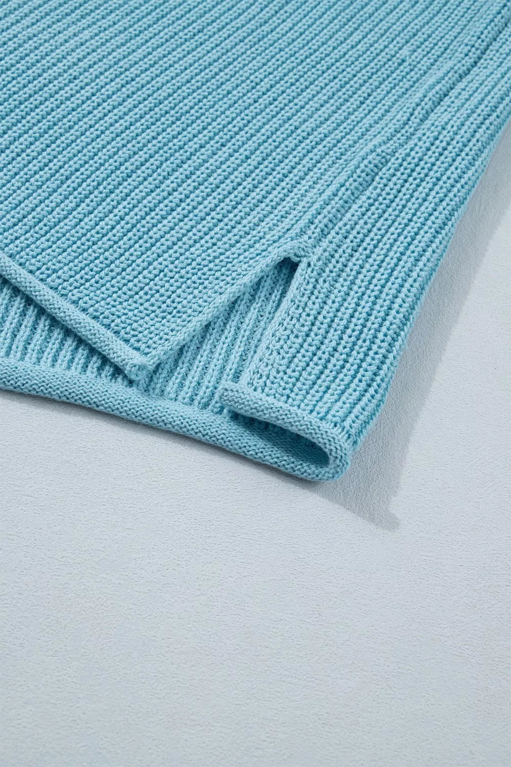 Casual knit sweater half sleeve detail view