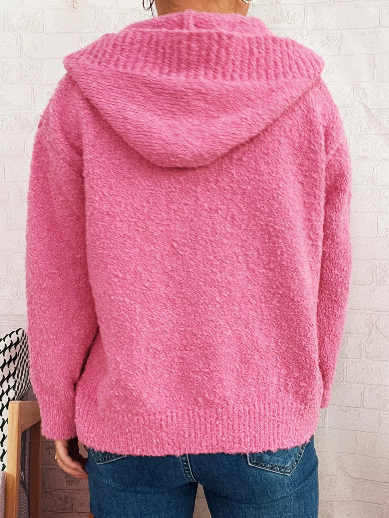 Cozy Button-Up Hooded Cardigan - Fashorio