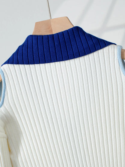 Ribbed Knit Cold Shoulder Cardigan - Fashorio