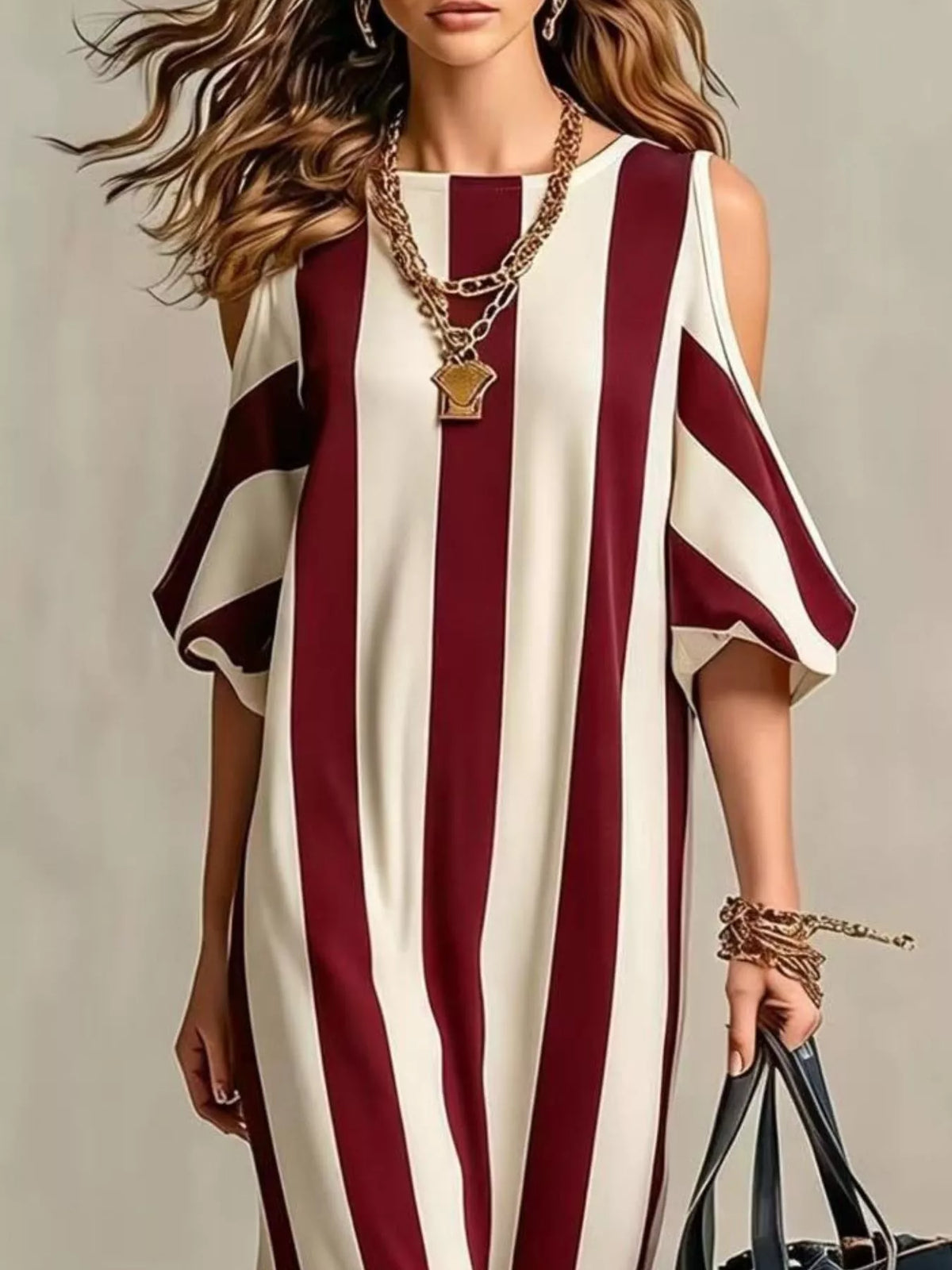 Striped maxi dress color option view