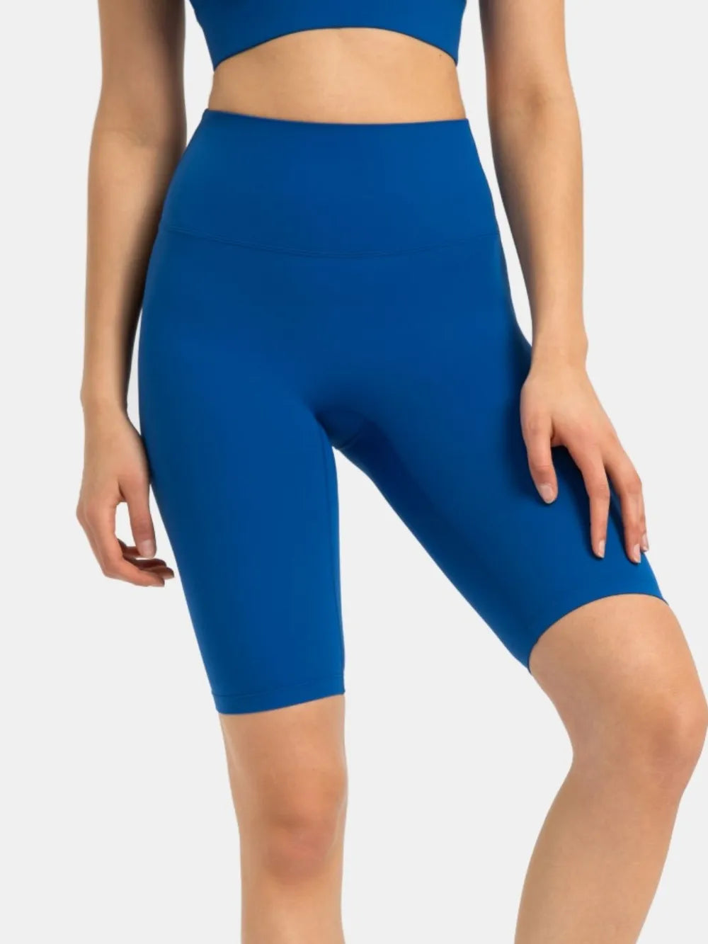 high rise wide waistband active shorts detail view 27