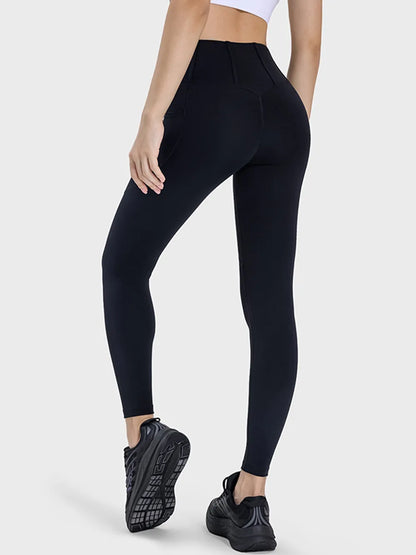 Millennia Pocketed High Waist Active Leggings - Fashorio