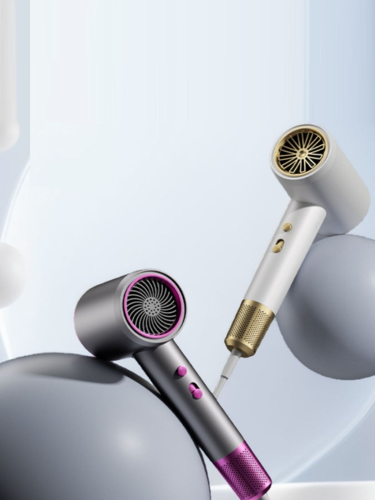Dark gray high speed temperature control hair dryer